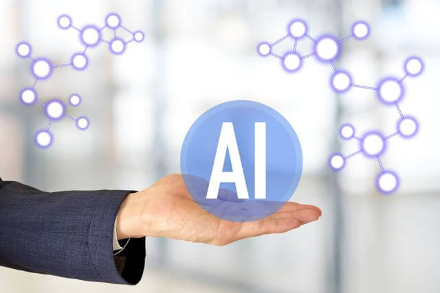 A hand symbolizing AI technology